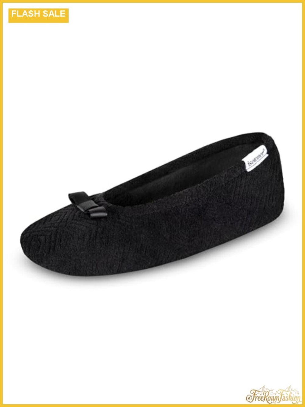 Women's Microterry Ballerina Slippers Memory Foam Suede Sole